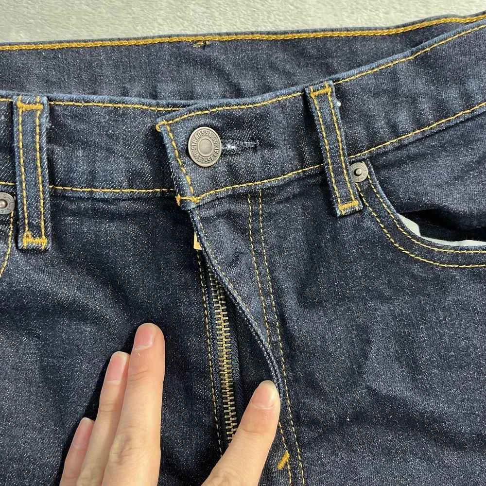Levi's 506 Straight Jeans Mens 33x30 Blue Dark Wash Stretch Denim‎ Classic Fit